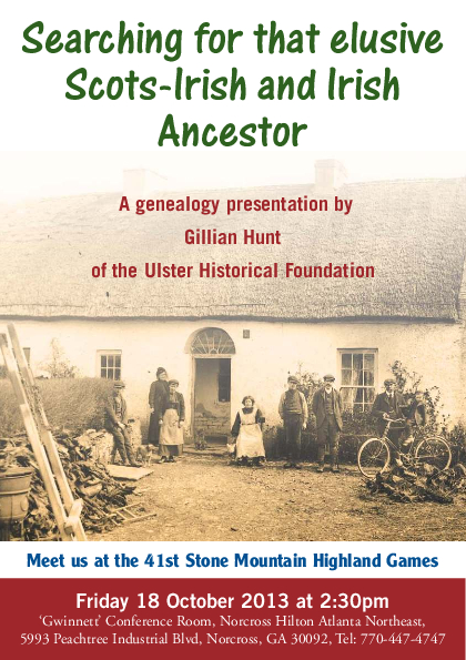 Elusive Irish Ancestors flyer