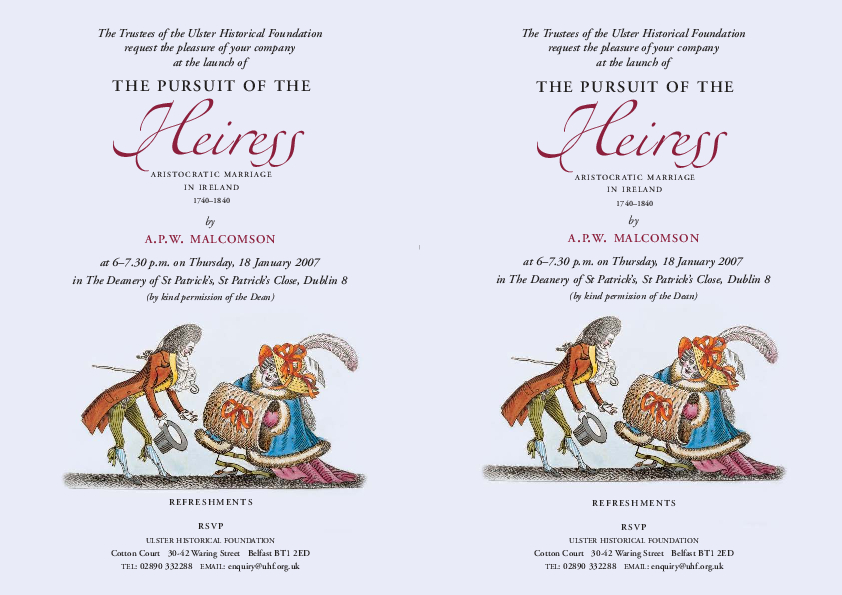 Pursuit of Heiress Book Launch Flyer