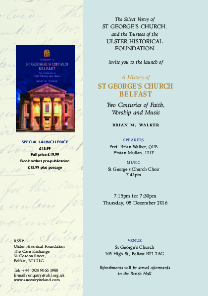 St George's Book Launch Flyer