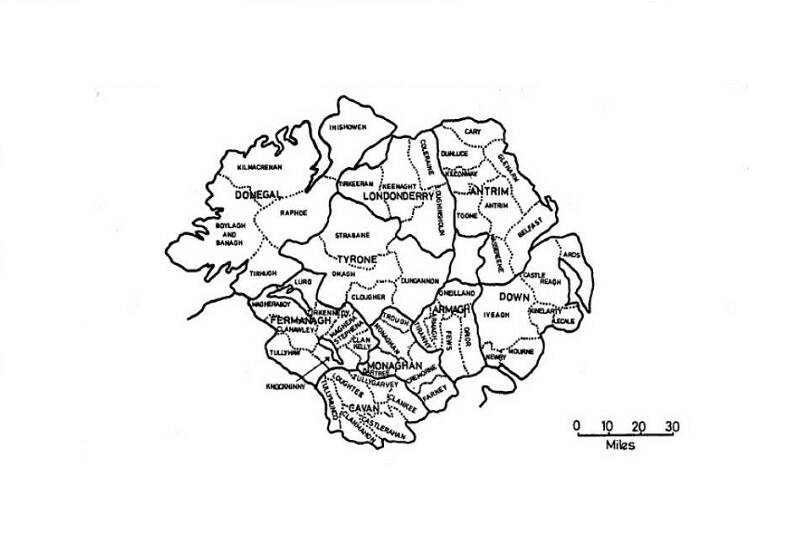 Figure 2 - Province of Ulster: Counties and Baronies