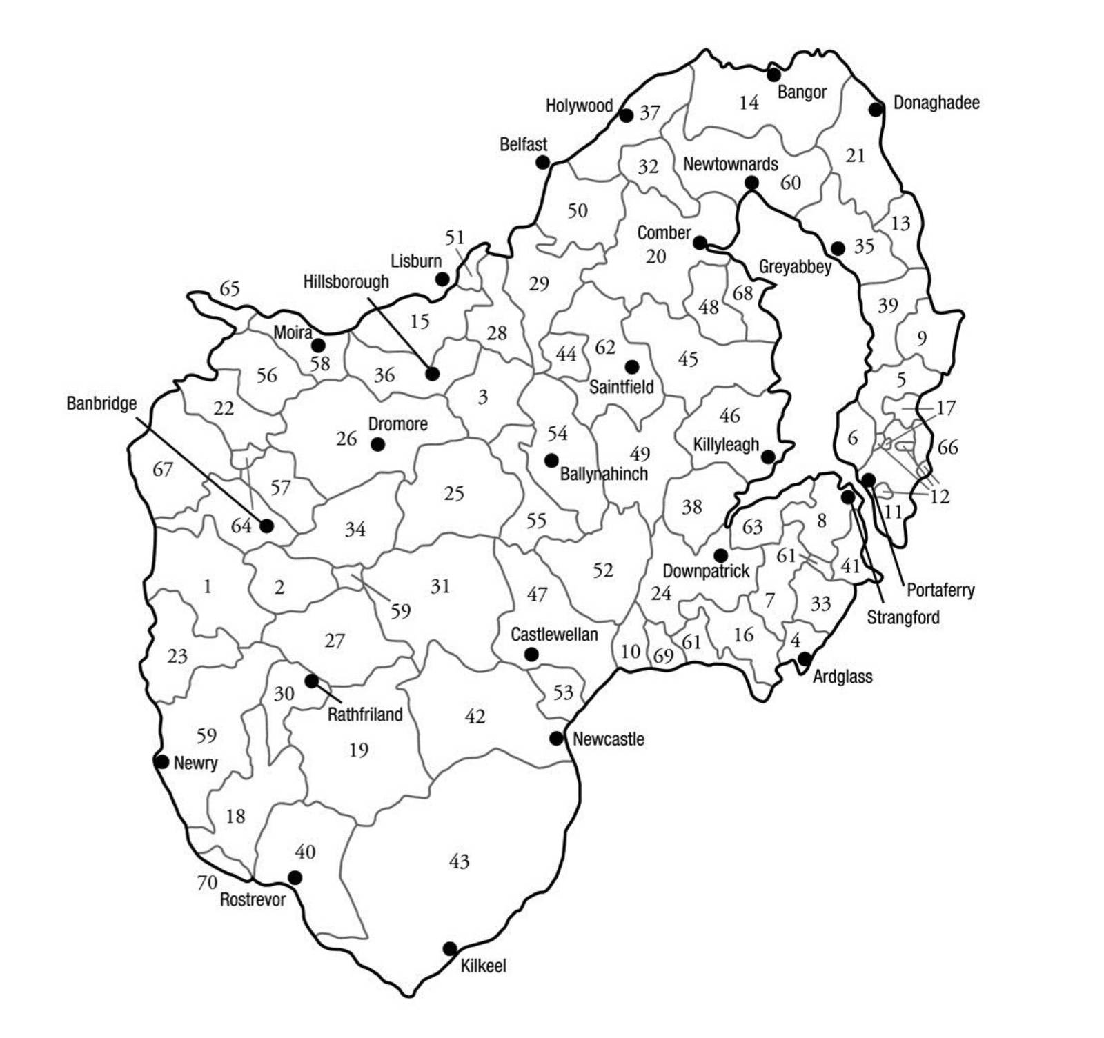 Civil Parish Map - Co. Down
