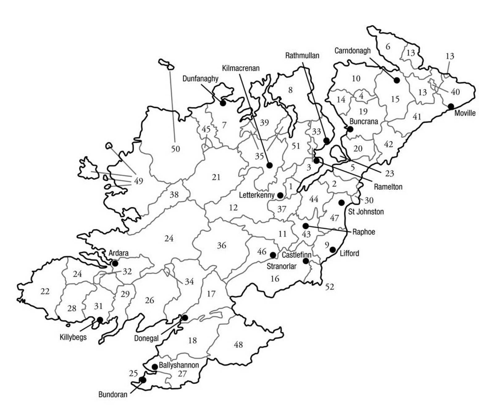 Civil Parish Map - County Donegal