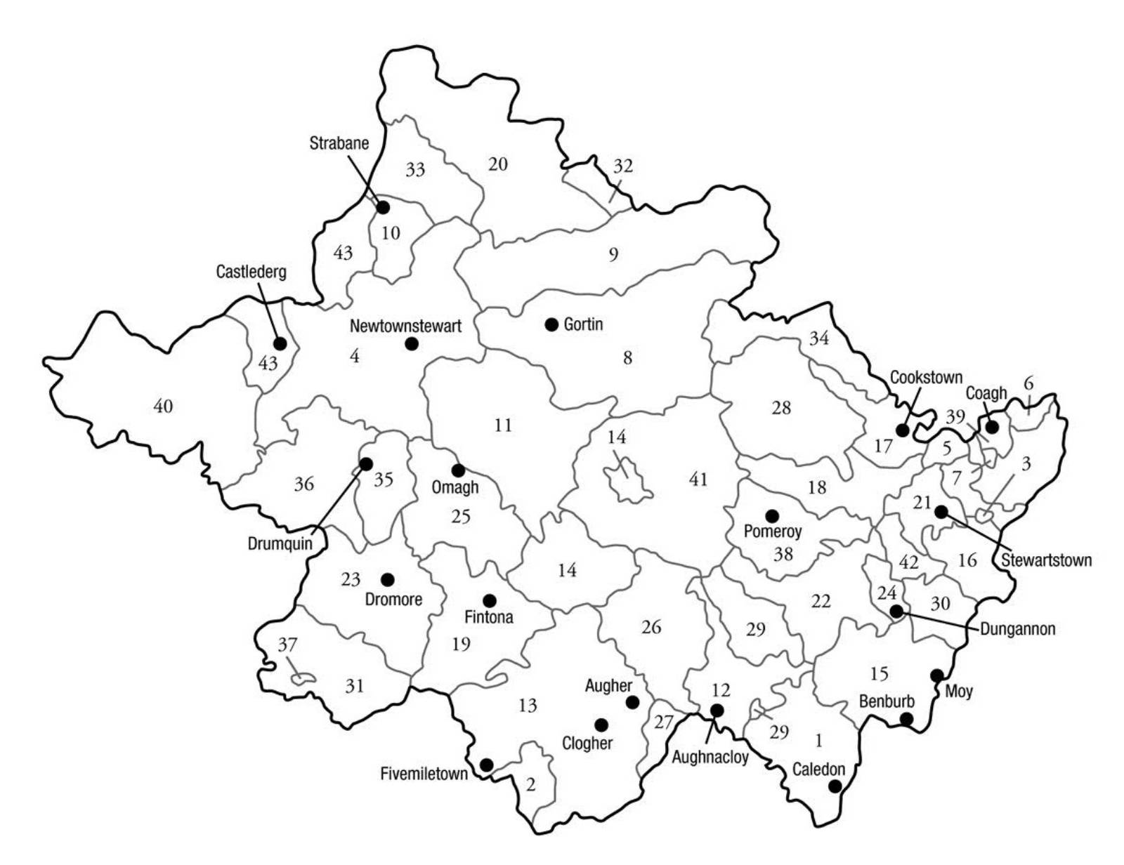 Civil Parish Map - County Tyrone