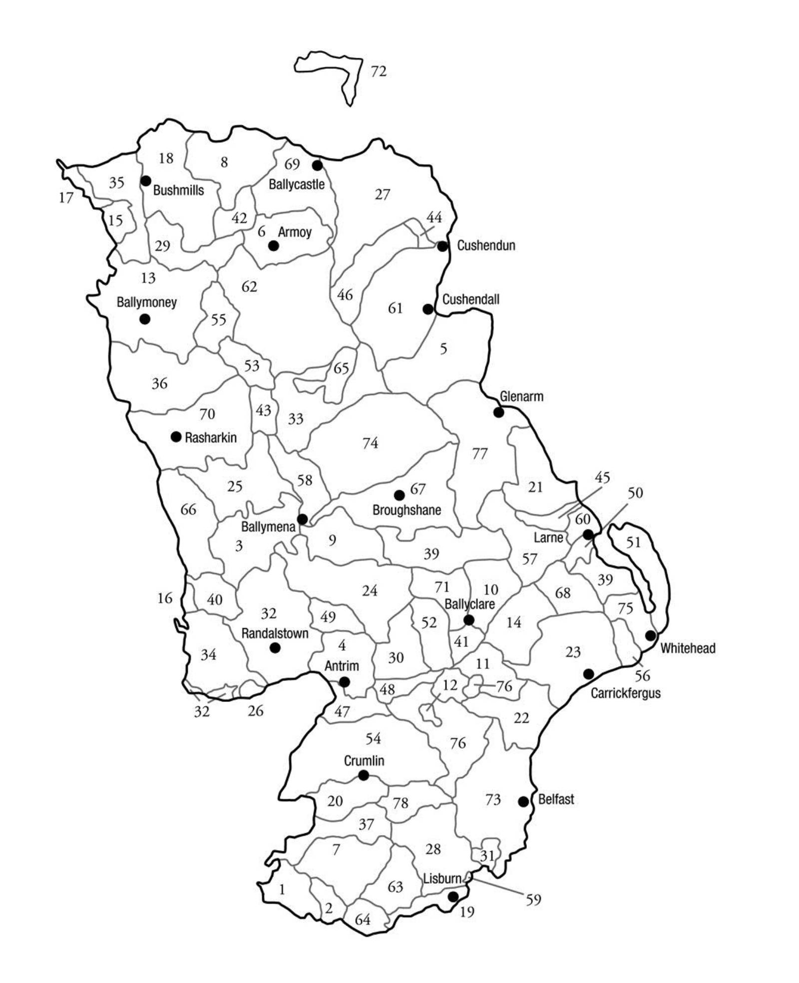 Civil Parish Map - County Antrim