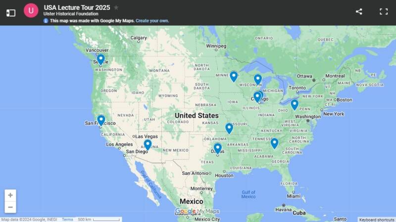 2025 Lecture Tour map