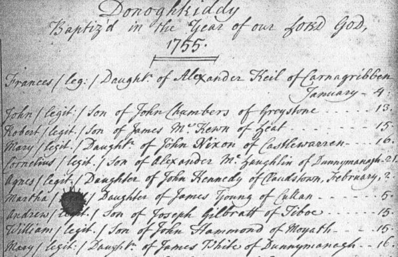Donagheady register page2
