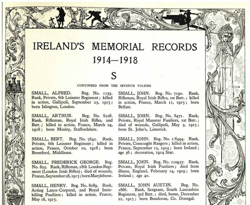 Ireland Memorial Records 1