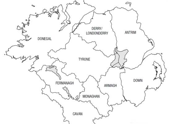 Map of Ulster counties